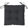 Zia 4pc Outdoor Patio Cushions for Chair, Tufted, Black Oxford Fabric