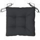 Zia 4pc Outdoor Patio Cushions for Chair, Tufted, Black Oxford Fabric