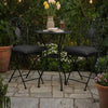 Zia 4pc Outdoor Patio Cushions for Chair, Tufted, Black Oxford Fabric