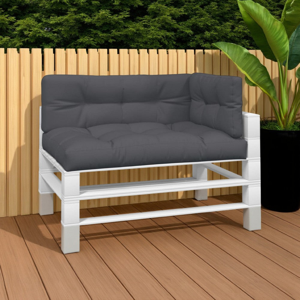 Moni 3pc Outdoor Cushion for Bench, Tufted Dark Gray Fabric, 47"