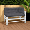Moni 3pc Outdoor Cushion for Bench, Tufted Dark Gray Fabric, 47"