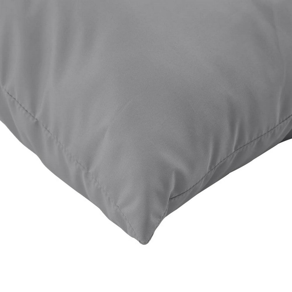 Paom 3pc Outdoor Patio Cushion for Bench, Plush Gray Oxford Fabric