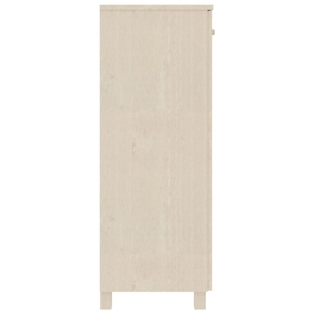 Shoe Cabinet 2 Slatted Doors Honey Brown Solid Pine Wood 33x16x42’’ BM325612