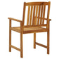 Blaire 4pc Patio Chair w Ivory Cushions Slatted Brown Acacia Wood BM325613