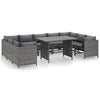 Ley 10pc Outdoor Modular Sectional Sofa Set Gray Cushions Rattan BM325616