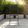 Outdoor Patio Folding Dining Chair Set of 4, Dark Gray Mesh Metal