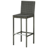 4pc Outdoor Patio Barstool Chair with Cushions, Gray Woven Poly Rattan