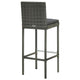 4pc Outdoor Patio Barstool Chair with Cushions, Gray Woven Poly Rattan
