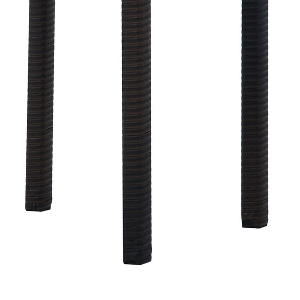 Outdoor Patio Side End Table 16’’ Square Top Woven Brown Poly Rattan BM325619