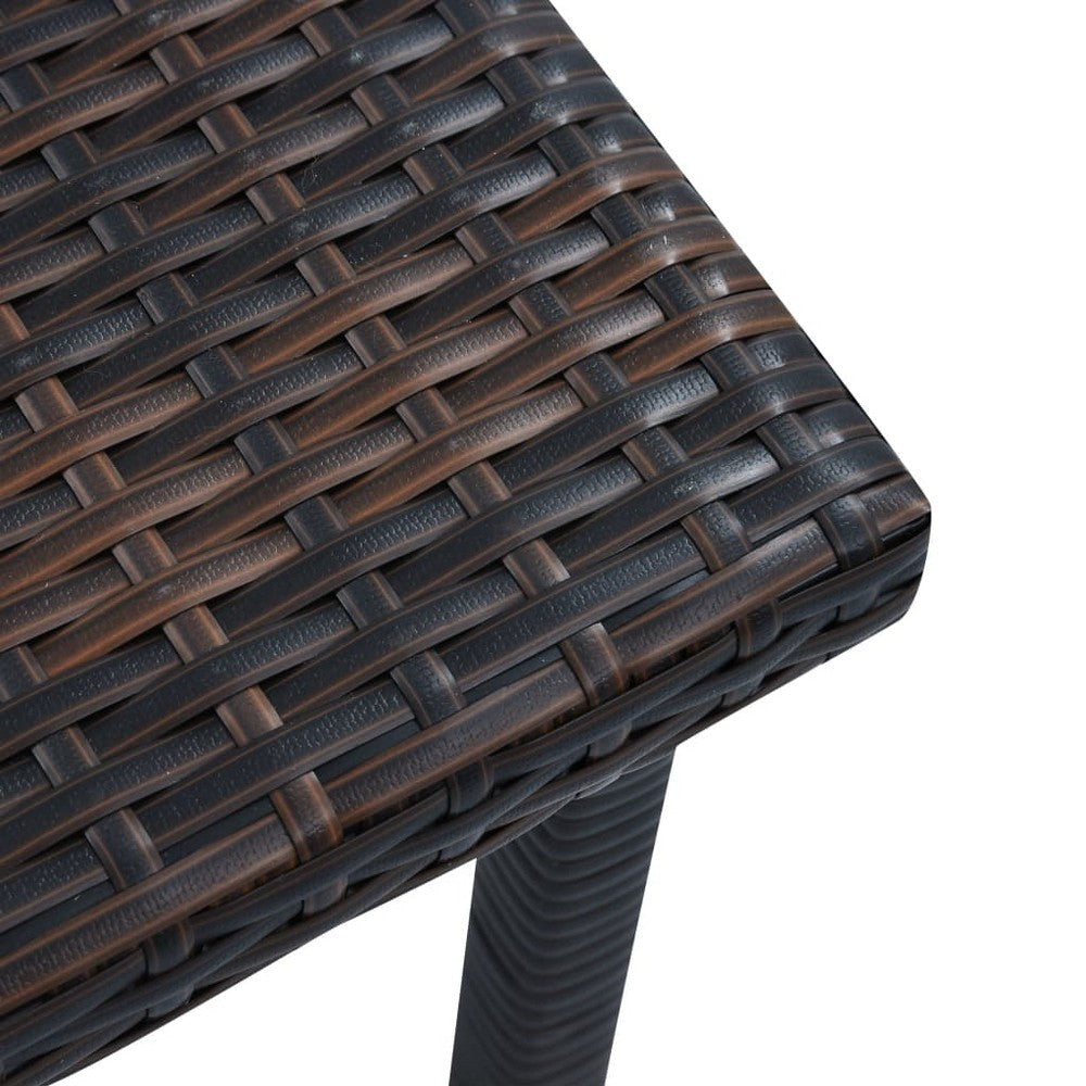 Outdoor Patio Side End Table 16’’ Square Top Woven Brown Poly Rattan BM325619