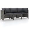 Ley 3pc Outdoor Modular Sofa Set Dark Gray Polyester Poly Rattan BM325622