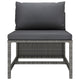 Ley 3pc Outdoor Modular Sofa Set Dark Gray Polyester Poly Rattan BM325622