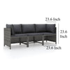 Ley 3pc Outdoor Modular Sofa Set Dark Gray Polyester Poly Rattan BM325622