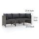 Ley 3pc Outdoor Modular Sofa Set Dark Gray Polyester Poly Rattan BM325622