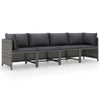 Ley 4pc Outdoor Modular Sofa Set Dark Gray Polyester Poly Rattan BM325623