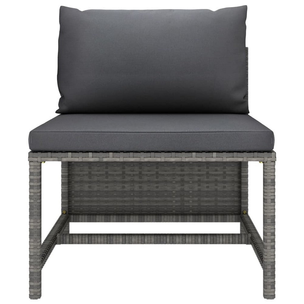Ley 4pc Outdoor Modular Sofa Set Dark Gray Polyester Poly Rattan BM325623