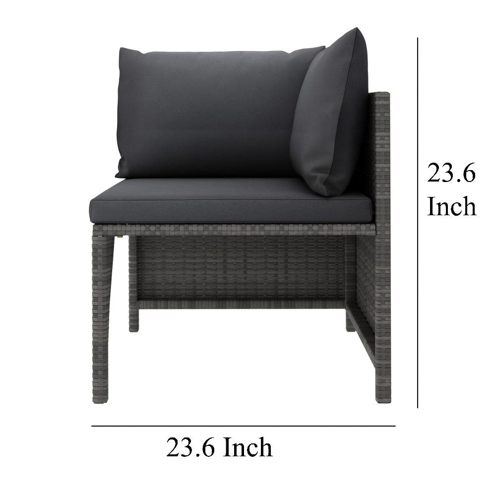 Ley 4pc Outdoor Modular Sofa Set Dark Gray Polyester Poly Rattan BM325623