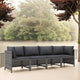 Ley 4pc Outdoor Modular Sofa Set, Dark Gray Polyester, Poly Rattan