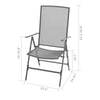 Outdoor Stackable Reclining Chair Set of 2 Dark Gray Mesh Steel Frame BM325624
