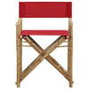 Outdoor Foldable Accent Chair Set of 2 Red Fabric Brown Bamboo BM325627