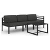 Shina 4pc Outdoor Modular Sofa Set Dark Gray Aluminum Cushions BM325629
