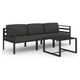 Shina 4pc Outdoor Modular Sofa Set Dark Gray Aluminum Cushions BM325629