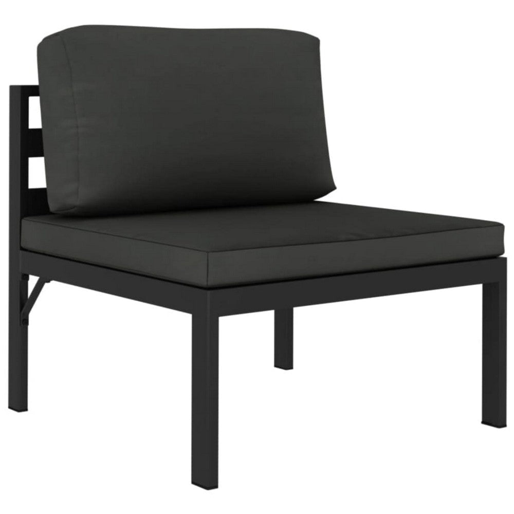 Shina 4pc Outdoor Modular Sofa Set Dark Gray Aluminum Cushions BM325629