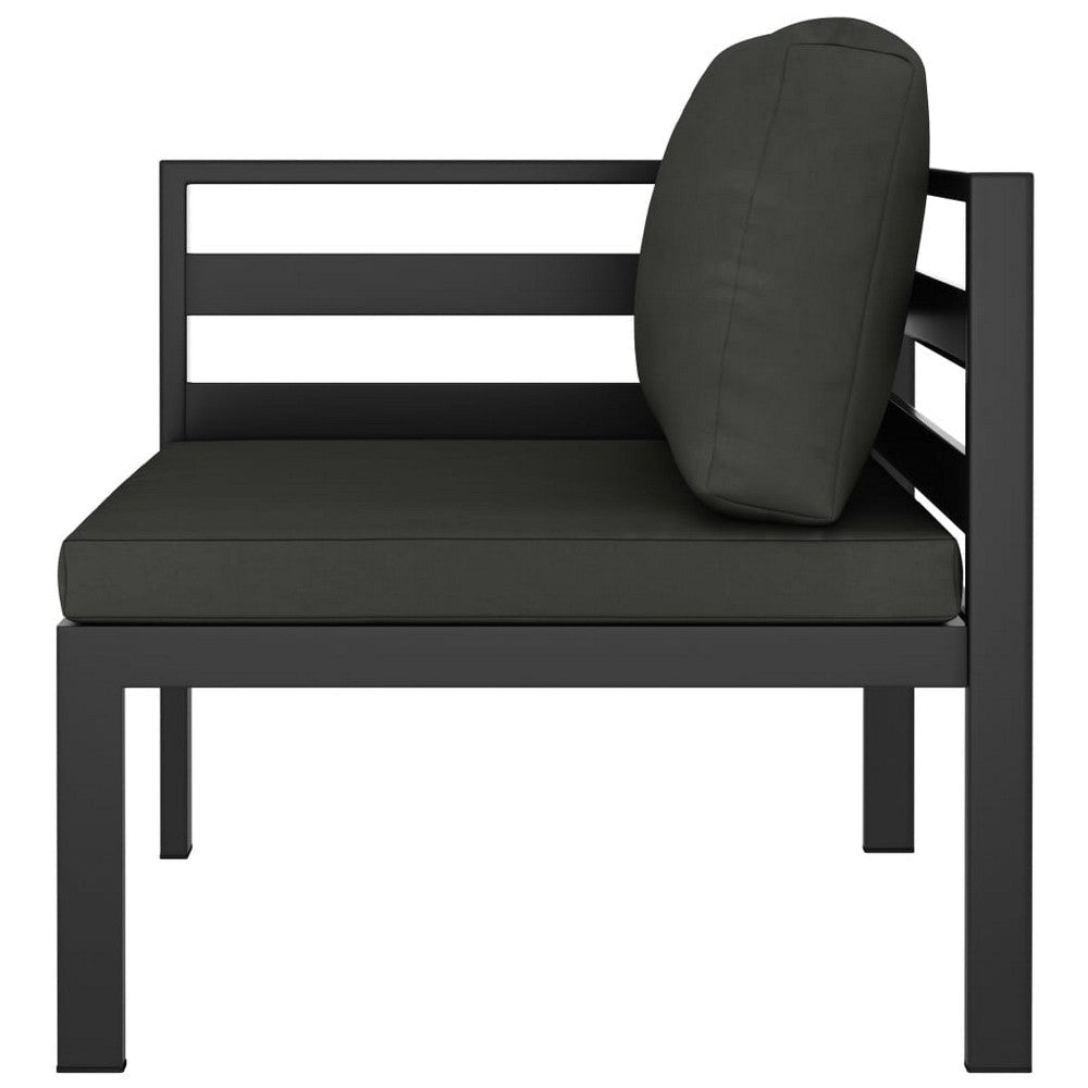 Shina 4pc Outdoor Modular Sofa Set Dark Gray Aluminum Cushions BM325629