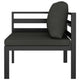 Shina 4pc Outdoor Modular Sofa Set Dark Gray Aluminum Cushions BM325629