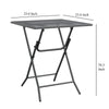 5pc Garden Patio Chair and Table Set Dark Gray Foldable Mesh Metal BM325630