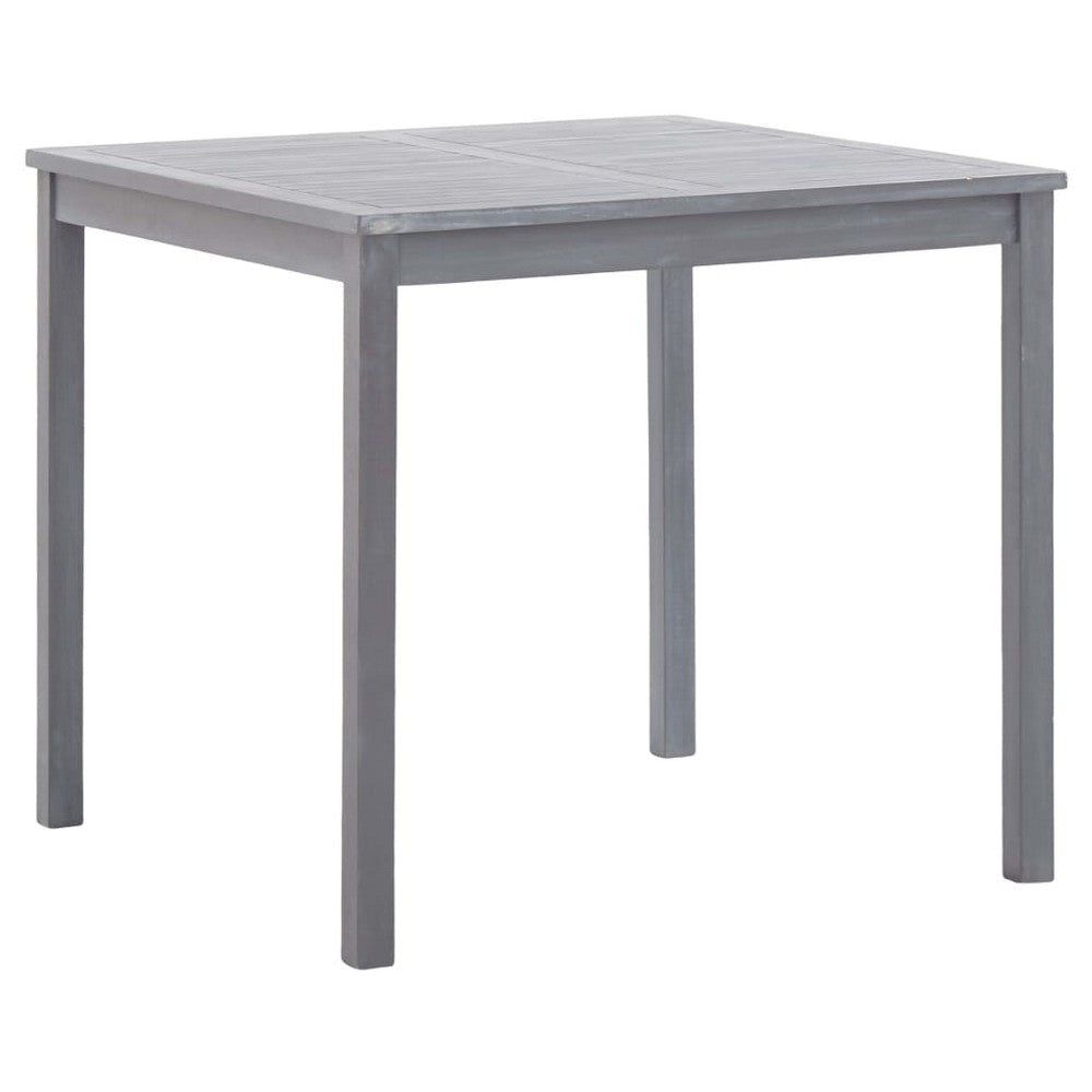 Outdoor Side End Table 32’’ Square Slatted Top Sanded Gray Finish BM325631