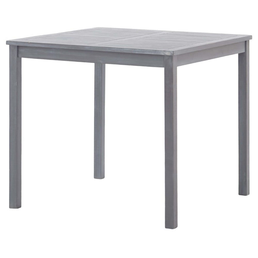 Outdoor Side End Table 32’’ Square Slatted Top Sanded Gray Finish BM325631