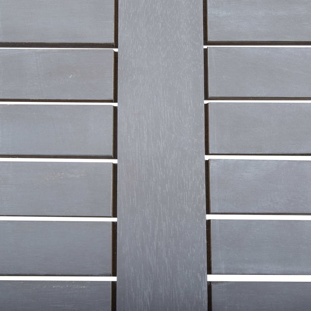 Outdoor Side End Table 32’’ Square Slatted Top Sanded Gray Finish BM325631