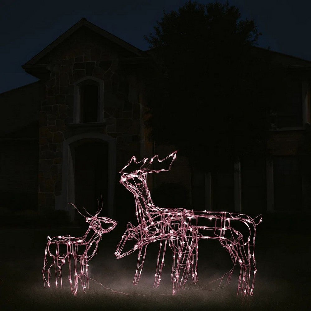 Meyi 3pc Outdoor Reindeer Family Christmas Decoration, 229 Warm White LEDs