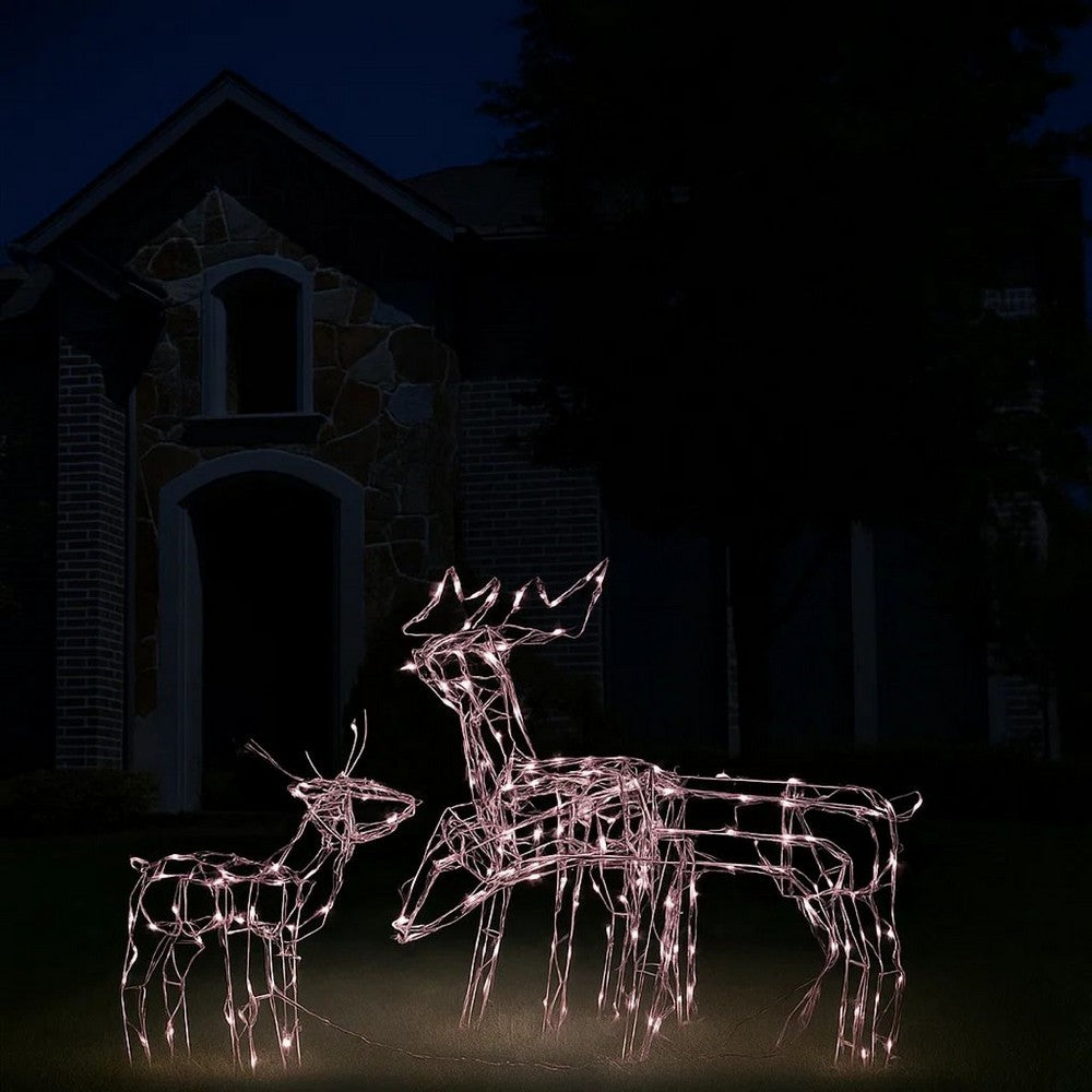 Meyi 3pc Outdoor Reindeer Family Christmas Decoration, 229 Warm White LEDs