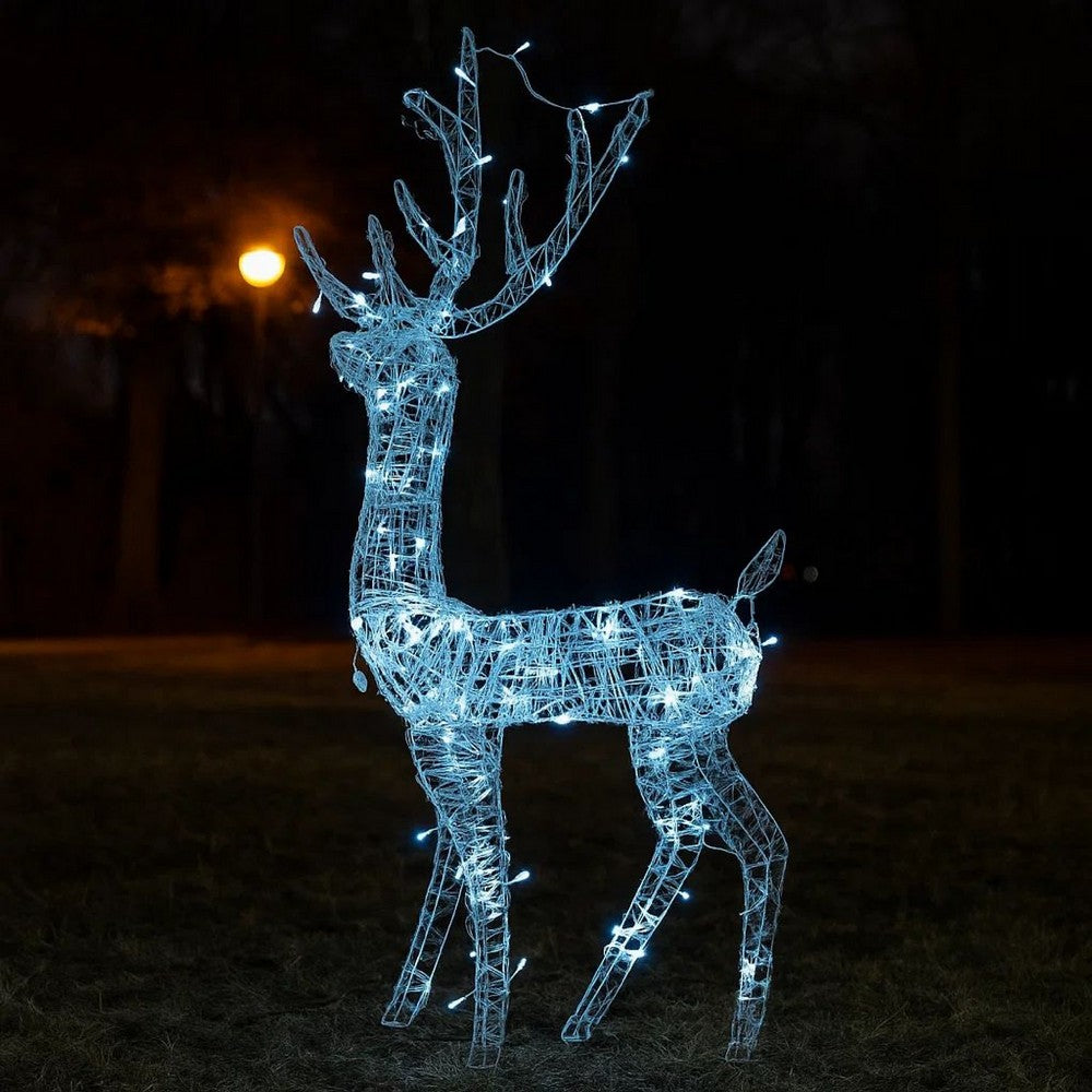 Outdoor Reindeer Christmas Decoration, 140 Cool White LED Lights