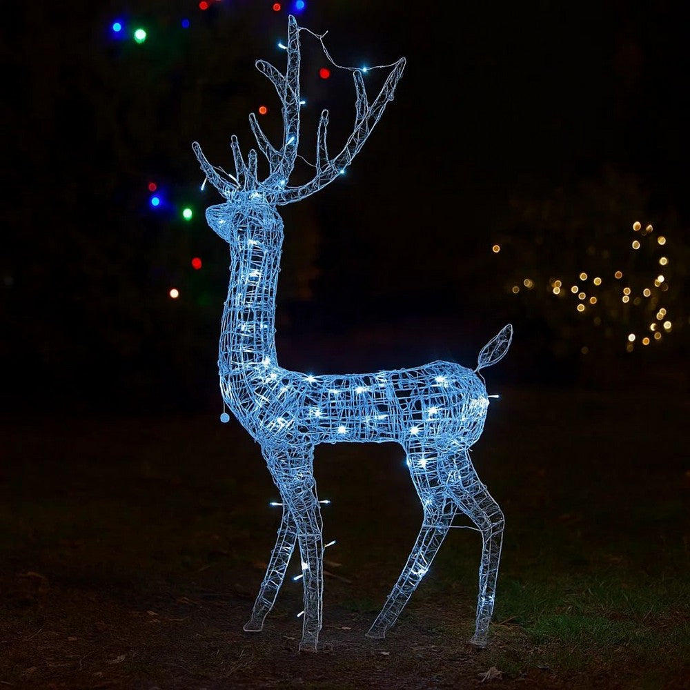 Outdoor Reindeer Christmas Decoration, 140 Cool White LED Lights
