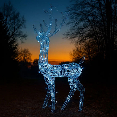 Outdoor Reindeer Christmas Decoration, 140 Cool White LED Lights