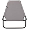Zena Outdoor Lounger Sunbed Gray Fabric 75’’ Foldable Steel Frame BM325635