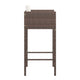 4pc Outdoor Barstool Chair Set, White Cushion, Brown Rattan, 30"