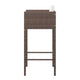 4pc Outdoor Barstool Chair Set, White Cushion, Brown Rattan, 30"