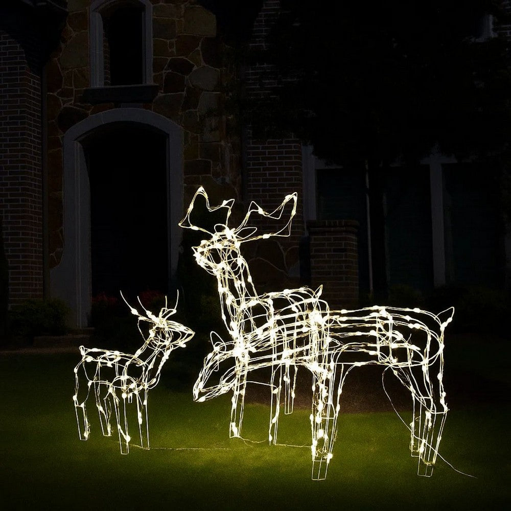 Meyi 3pc Outdoor Reindeer Family Christmas Decor, 229 Cool White LED