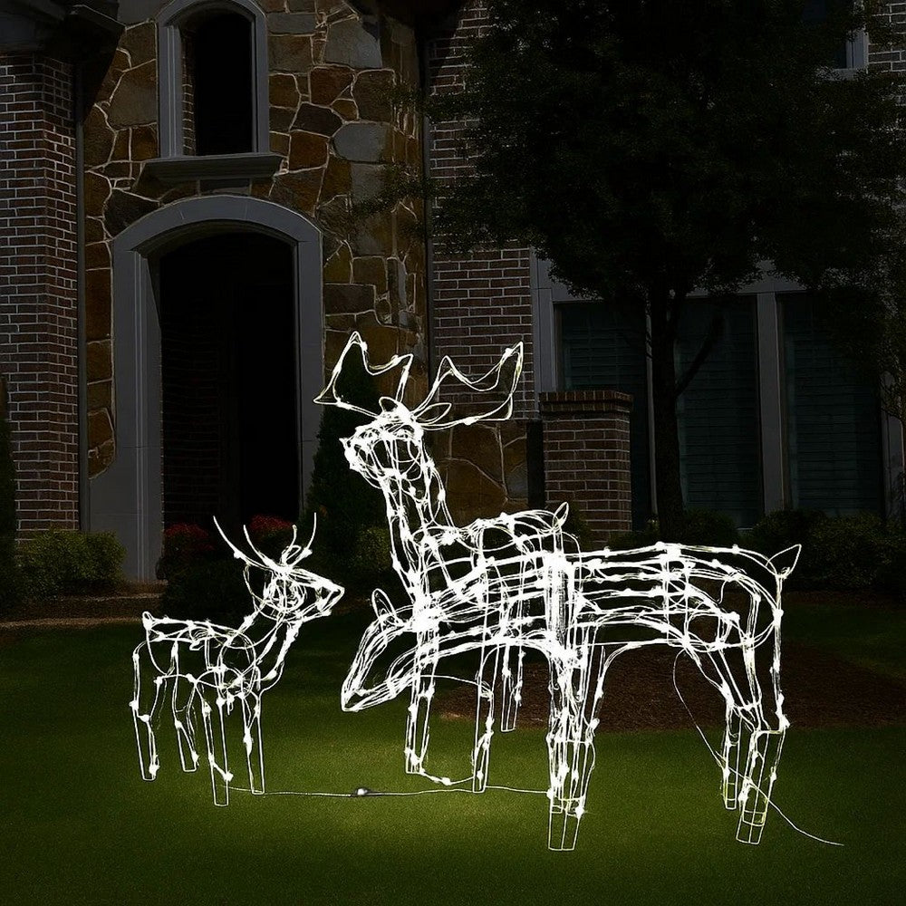 Meyi 3pc Outdoor Reindeer Family Christmas Decor, 229 Cool White LED