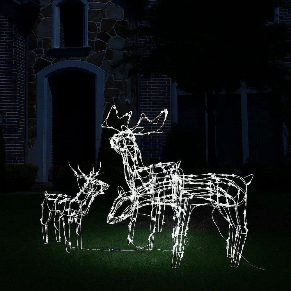 Meyi 3pc Outdoor Reindeer Family Christmas Decor, 229 Cool White LED