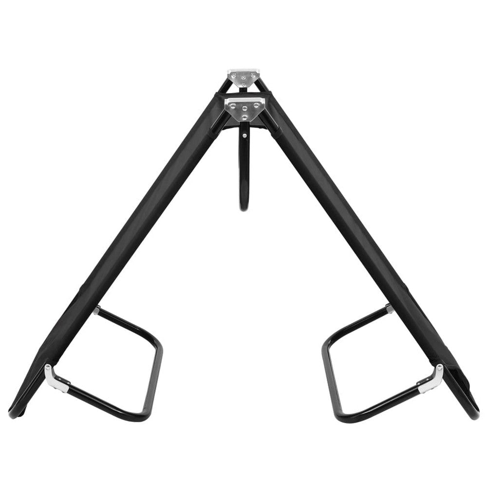 Zena Outdoor Lounger Sunbed Black Fabric 75’’ Foldable Steel Frame BM325645