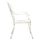 Outdoor Patio Chairs Set of 2 Floral Pattern Backrest White Aluminum BM325646