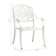 Outdoor Patio Chairs Set of 2 Floral Pattern Backrest White Aluminum BM325646