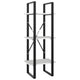 5 Tier Bookshelf Unit, Open White Wood Racks, 41" Black Metal Frame