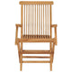 Foldable Outdoor Lounge Chair Set of 3 Slatted Back Brown Teak Wood BM325649