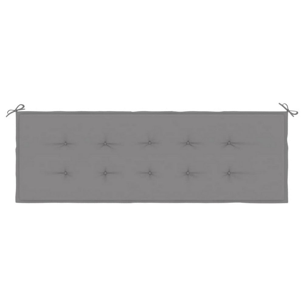 Claire Outdoor Cushion for Bench Button Tufted Gray Fabric 59’’ BM325654